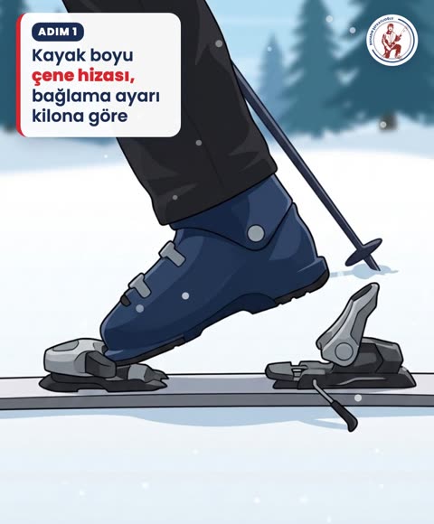 Kayak boyu çene hizası, bağlama ayarı kilona göre